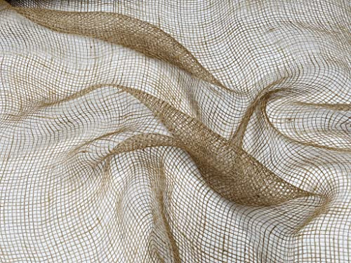LushFabric Sackleinen-Netz, Jute-Stoff, fein, natürliche Jute, Bast, Gartennetz, 90 cm breit, 1 Stück