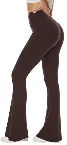Sundwudu Black Flare Yoga Pants for Women - Soft High Waist Bootcut Leggings Tall & Long Bootleg Pants for Women