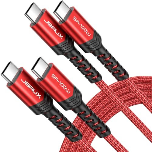 JSAUX USB C auf USB C Kabel (2-Stück 1M+1M) Rot