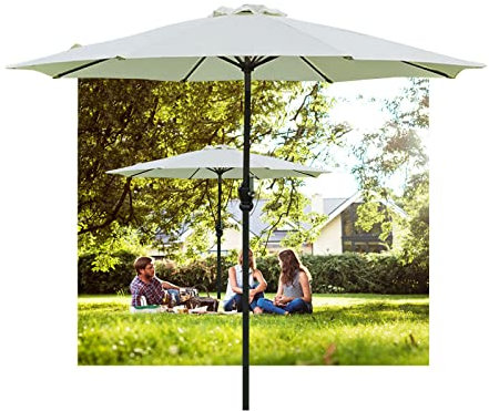 Ombrellone Da Spiaggia Leggero, Pieghevole Ombrello Da Giardino Esterno Con Manovella, Protezione Solare UV, 2.7m Ombrellone Impermeabile Da Terrazzo Ideale Per Viaggio, Picnic