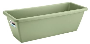 Elho Barcelona Balconnière 50 - Planteur pour Balcon & Extérieur - Plastique 100% recyclé - Ø 49.8 x H 16.0 cm - Vert/Vert Pistache