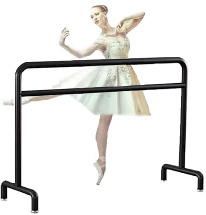 HamoM Ballettstange Doppelschichtige Ballettstange aus schwarzem Metall für Erwachsene und Kinder, Höhe 80–105 cm, Starke Tragfähigkeit (Color : Black, Size : 1m/3.3FT)