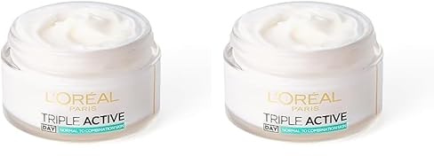 L'Oreal Paris Triple Active Day 24H Hydrating Moisturiser Normal to Combination Skin, 50 ml (Pack of 2)