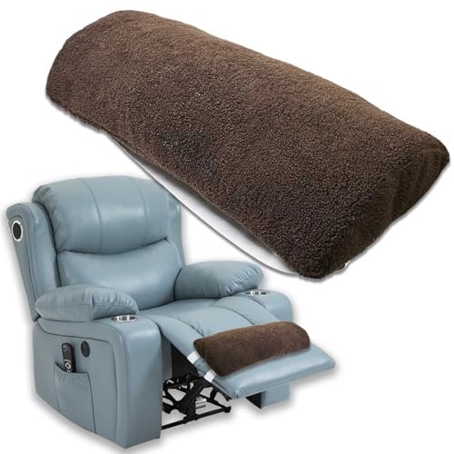 Xikangshun 60×25×10cm Recliner Leg Rest Cushion Sofa Footrest Pillow, Half Moon Bolster Pillow With Cover&Elastic Band, Multifunctional Sofa Recliner Pillow for Head/Neck/Waist/Leg/Feet (Brown)