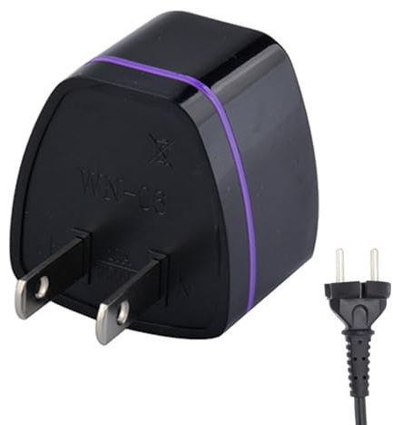 Adaptador de Enchufe Americano Europeo,Convertidor de Salida Internacional 50/60 Hz EE.UU. Europa 110-250 V | Adaptador de Viaje Único Robusto, Adaptador de Enchufe Portátil Americano