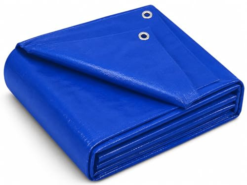 Blue Heavy Duty Tarpaulin Waterproof Cover Tarp Ground Camping Sheet Tent (15x20m)