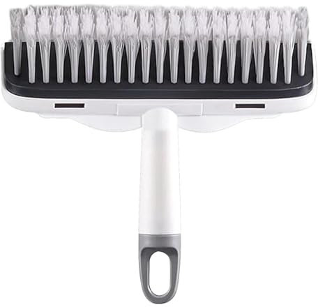 Floor Brush with Squeegee | Bathroom Floor Scrubbing Brush | Shower Room Cleaning Tool, Heavy Duty Stiff Bristle Floor Brush with Squeegee for Cleaning Bathroom Deck Tiles