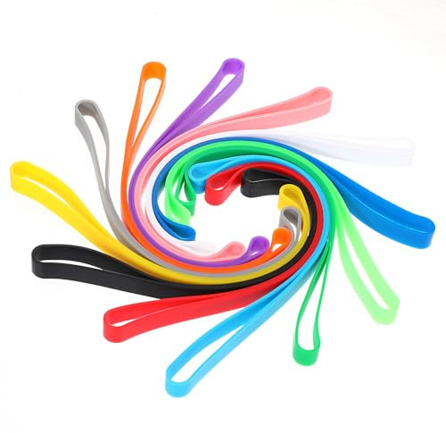 12 PCS Silicone Bands Colorful Elastic Bands Colorful Towel Bands for Beach Chairs Large Towel Bands for Sun Loungers Stretchable Towel Bands Cruise Towel Bands for Office Supply Books Art Crab Traps