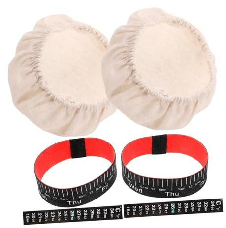 MAGICLULU Sauerteig Starter Zubehör Satz Stoffhülle Thermometeraufkleber Datumsring Für 24oz Gärglas Atmungsaktiv Fermentieren