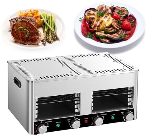 Horno PequeñO Para Carne, Asador PortáTil Para Interiores, Parrilla De Acero Inoxidable De 1500 °F Con Rejilla Ajustable De 6/8 Niveles, MáQuina Para Cocinar Carne Para Barbacoa,B-220V