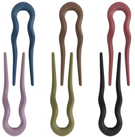 6 St Fransk Hårnål, Akryl Vågformade Franska Nålar för Kvinnor U-Formade Hårnålar för Frisyr Franska Twist Hårnålar för Kvinnor Presenter (6 Färger)