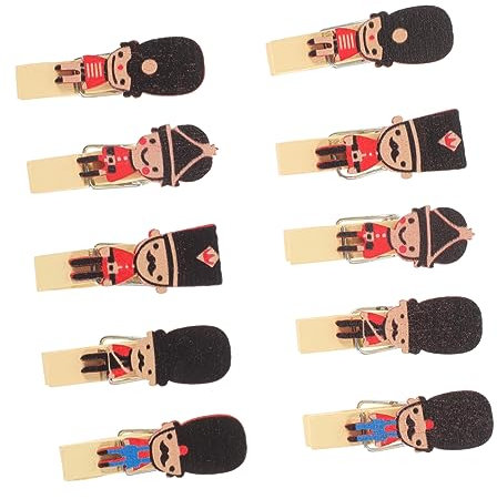 ABOOFAN 10pcs Nutcracker Soldier Wooden Clamp Photo String Clips Wood Picture Clips String