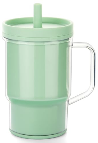 Vicloon Trainer Cup Trinklernbecher ab 6 Monate, 260ml Silikon Kinder Trinkbecher mit Auslaufsichere Strohhalm und Kleinkind-Freundlichen Griff, BPA-frei, Reinigung abnehmbar (Grün)