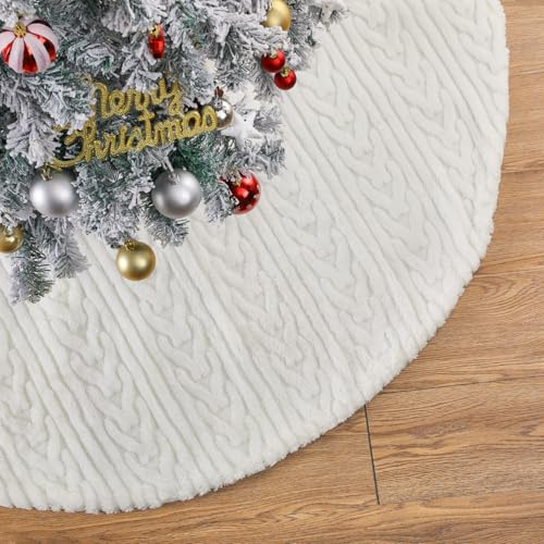 Weihnachtsbaum Decke Rund - 60 cm Weihnachtsbaumdecke Weiße Weihnachtsbaumdecke Plüsch Für Weihnachtsbaum Deko
