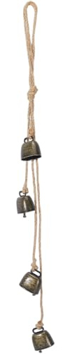 GORGECRAFT Hängende Vintage Glocken Antik Bronze Metall Eisen Rustikal Inspiriert Dekoratives Glückskuh Glockenspiel Mit Juteseil Für Haustüren Wände Weihnachtskränze Partys Dekoration