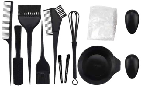 HONITANO Kit Para Teñir El Cabello 12 Piezas Accesorios Profesionales Para Coloración, Pincel y Cuenco Para Teñir, Herramientas Para Uso Doméstico y Salones, Protección Cuero Cabelludo