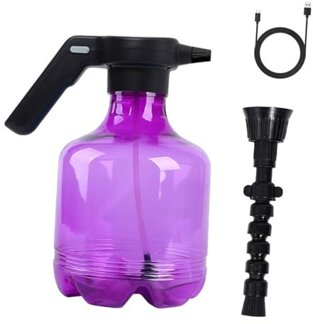 Regadera eléctrica de 3 litros, recargable por USB, para plantas de interior y exterior, color morado