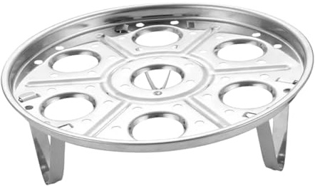 TOPBATHY Supporto per Vapore in Acciaio Inossidabile 2 Pezzi 6 Cm Piedi, Singolo Strato per Cuocere da 1 a 7 Uova in Cucina