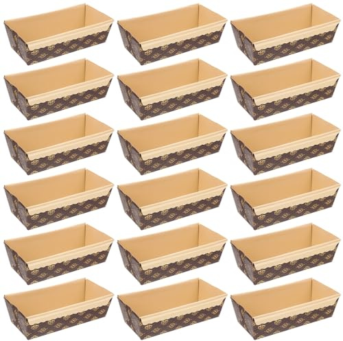 jojofuny 25 piezas Moldes de Papel para Hornear Bizcochos Rectangulares Resistentes al Calor Desechables para Pan Casero y Repostería Soporte Seguro para Pasteles y Panes