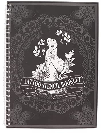 ZASCHMOY Tatueringar Stencil Album Bärbar Hållbar 115 St Tillfällig Mall för Män Kvinnor Airbrush Kroppskonstsalong PVC-material 8,9 X 6,6 Tum