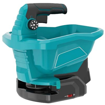 Kaeltsyn Spandiconcime elettriche da giardino per tutte le stagioni, capacità 4 litri, 8 impostazioni di precisione, 6 angoli, seminatrice multifunzione ergonomica leggera