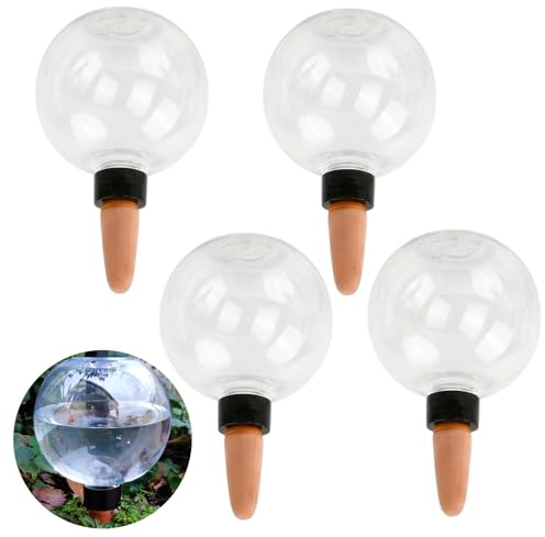 Nivofu 4 Piezas Bolas de Rega para Plantas, Cebollas Transparentes de Riego, Autorriego Globos Bolas de Riego, Sistema de Riego para Macetas, Plantas, Jardín, Exterior Interior, 500ML