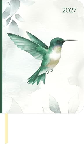 Daily Journal Hummingbird 2027: Buchkalender A6 (10,7x15,2) cm - Tagesplaner mit Leseband, To-Do-Liste, Notizbereich & Monatsübersicht, für Beruf, Schule & Alltag