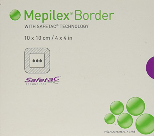 Mepilex Border Selbstklebende Schaumstoffkompresse, 10 x 10 cm, 5 Stück