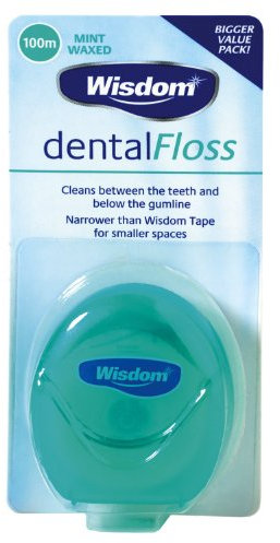Wisdom Dental Floss - Hilo dental encerado (100 m, 3 unidades)
