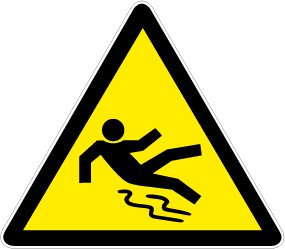 Warnschild aus Aluminium - Rutschgefahr - Schenkellänge 20 cm