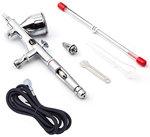 Airbrush pistole Fengda FE-180K mit 0,2mm und 0,3mm nozzle Professionelle Airbrush Set Doppel-Action-Trigger Air-Lack Steuerung Airbrush für für allgemeine Zwecke Art-und-Craft-Projekte Kunstfarbe Auto Pinsel Tattoo Modell-Eisenbahn Detaillierung R / C Car Bodies Plastic Kits