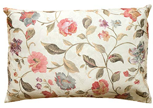 heimtexland Moderne Landhaus Kissenhülle 40x60 cm aus hochwertigem Jacquard in hell Natur mit schönem Blumen Druck - Kissen Country Chic Typ312