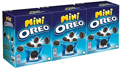 Galletas Oreo Minis de Chocolate Rellenas De Crema 160gr [Pack of 3]