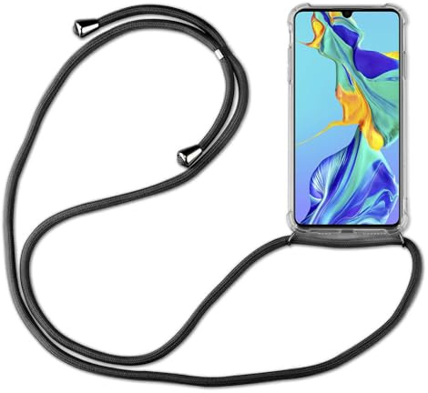 betterfon Hülle Kompatibel mit Huawei P30 Pro | Handykette Smartphone Halskette Hülle mit Band | Handyhülle mit Kordel zum Umhängen Kompatibel für P30 Pro | Schwarz