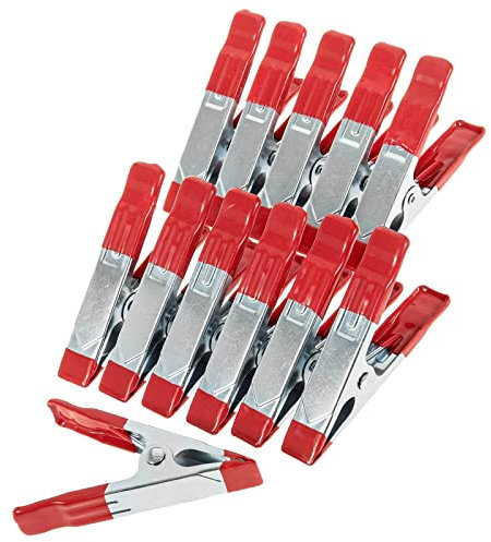 SIDCO Klemmzwingen 12 x Metall Leimzwinge Federzwinge Klemmen Set Federklemmen 10cm