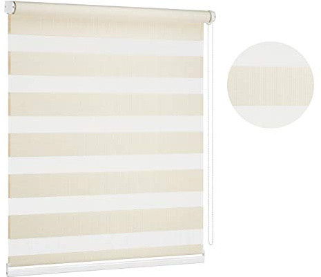 Premium Cream Day and Night Zebra/Vision Window Roller blind, 17 width sizes, 33.5 x 59 (85cm Wide x 150cm Drop)