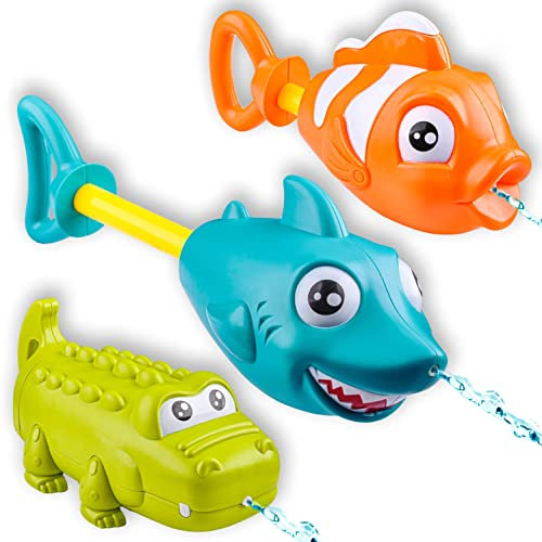JOYIN 3 Tier Wasserpistolen für Kinder, Wasser Blaster Squirt Guns und Pumpe Super Wasser Soakers für Kinder & Kleinkinder Sommer Schwimmbad Strand Sand Outdoor Wasser Aktivität Kämpfen Spielwaren