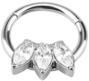 AVNIS Nasenring Hoop - Edelstahl Klar CZ Helix Piercing Schmuck - 16G Tragus Ohrringe für Frauen - Vielseitiger Septum Clicker mit modernen Farben und Designs