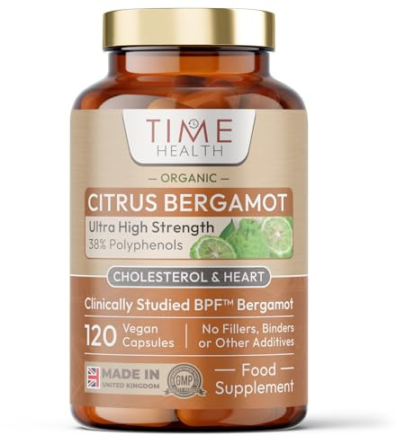 Organic Citrus Bergamot Extract - 120 Capsules - High Strength 38% Bergamot Polyphenols - 500mg - Clinically Studied BPF® - UK Made Supplement - Zero Additives - GMP Standards - Vegan | Zero Additives - GMP Standards - Vegan - Clinically Studied BPF®