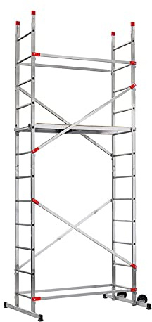 Echafaudage roulant pour escalier avec montage rapide 2,4m/4,4m en aluminium Hailo Fast & Lock 5