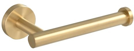 Tecmolog Portarollos Papel Higiénico con Tornillos Oro Cepillado Soporte Porta Rollos Papel Pared Acero Inoxidable, SBH237J
