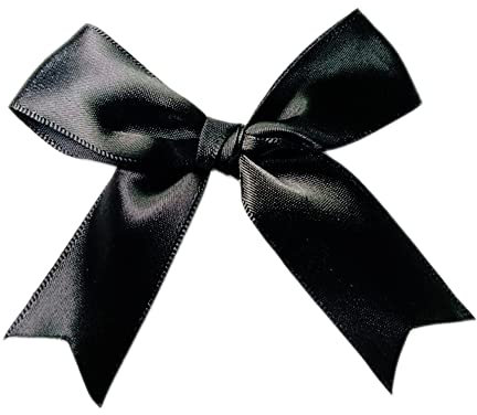 50 Stk 8.5x8.5cm Satinband Schleifen,Satin Band Deko Schleifen Fertigschleife Geschenkschleifen für DIY Handwerk Hochzeit Weihnachten Valentinstag Deko Karte Herstellung von Verzierungen,Schwarz