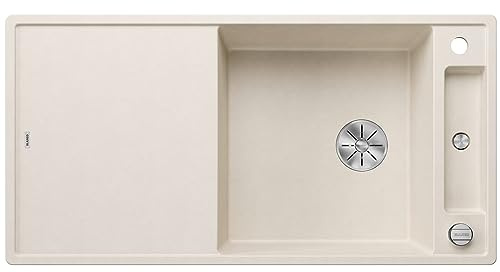 BLANCO AXIA III XL 6 S | Évier en granit en silgranit blanc doux | Type de montage : encastré par le haut | réversible | avec planche à découper en verre | pour armoires inférieures de 60 cm de large