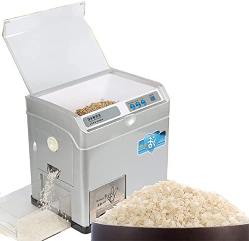 JODAIS Automatic Rice Milling Hulling Machine, 60KG/H Wheat Cereals Peeling Sheller Huller, 500W Rice Husker Sheller Grinder for Light Brown Rice, Germ Rice, Lightly Milled Rice, Choose Healthy Life