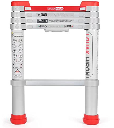 Scala telescopica 1,6 m per la casa in alluminio scala pieghevole RV scala mansarda capacità 150 kg