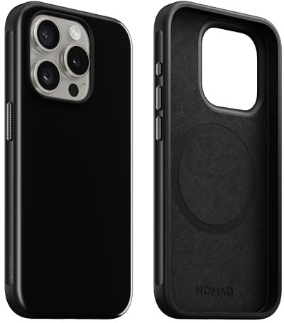 NOMAD Sport Case für iPhone 15 Pro Max | Hülle aus Polycarbonat mit TPE-Bumper | mit glänzender PET-Beschichtung | MagSafe-kompatibel | Black