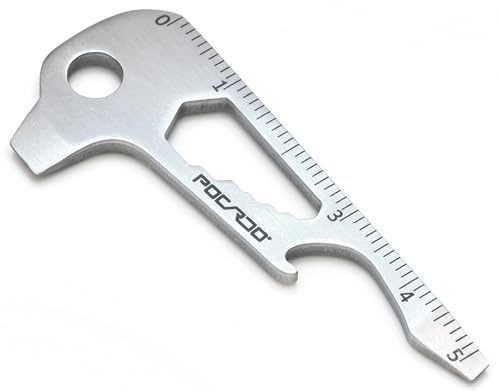 POCARDO KEY-TOOL | Outil multifonction 12 en 1 pour organisateur de clés | Accessoire porte-clefs | en forme de clé | Tournevis, ouvre-bière, clé, règle, ouvre-paquet