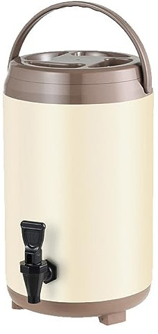 Bafnsiji Getränkespender, Isolierter Getränkespender mit Wasserhahn, Edelstahl-Heißwasserspender, Home Kitchen Warmwasserfass mit faltbarem Ständer, 6L,B