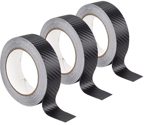 Nayubo 3Pcs Car Wrap Roll 3D Vinyl Wrap Tape Universal Car Door Sill Protector Protective Anti-Scratch Sticker Car Door Edge Guard for Car Motorcycles Trucks DIY (3CM x 5M, Black)