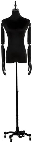 BBHW Schaufensterpuppe Weiblicher Mannequin-Halbkörper, Verstellbare Kleidermodellpuppe mit Metallsockel, Fotografie/Schaufenster/Schneider/Schmuck-Display-Männchen-Torso (Color : Stand D- with Arms